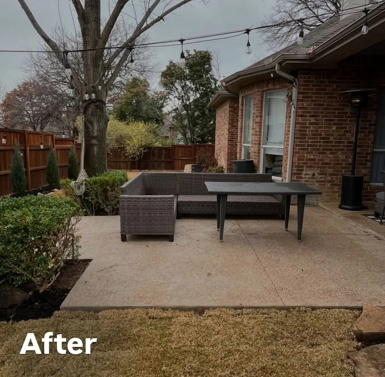 Patio Extension after landscaping transformation by JP Landscapes in Dallas-Fort Worth