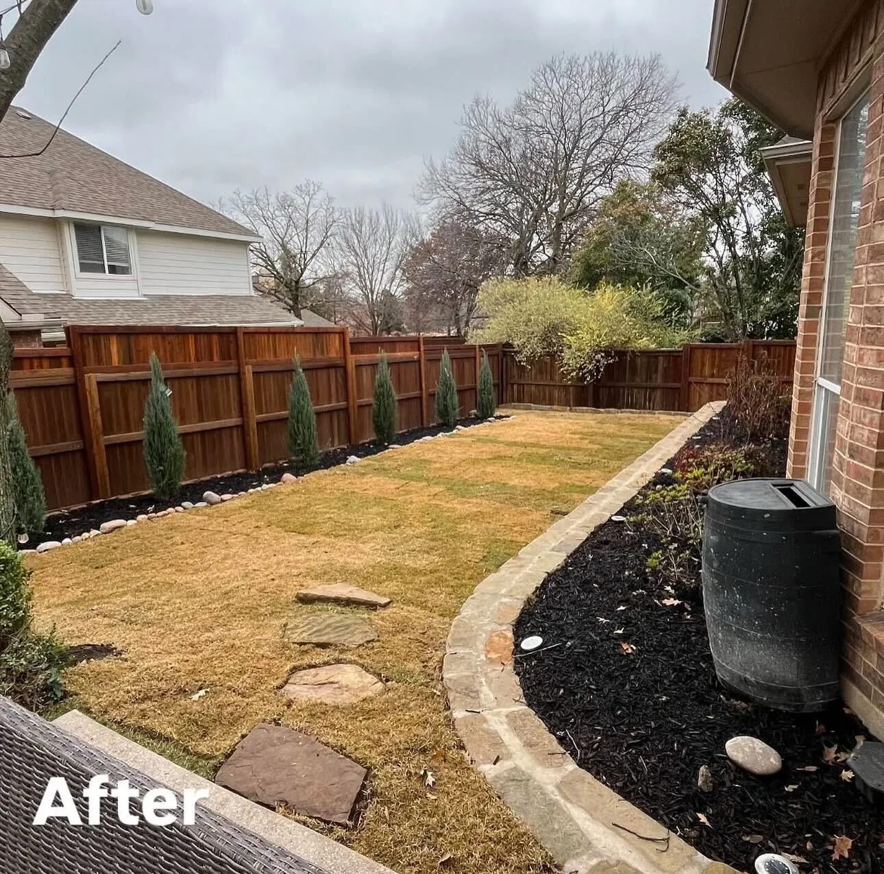 Backyard Renovation after landscaping transformation by JP Landscapes in Dallas-Fort Worth