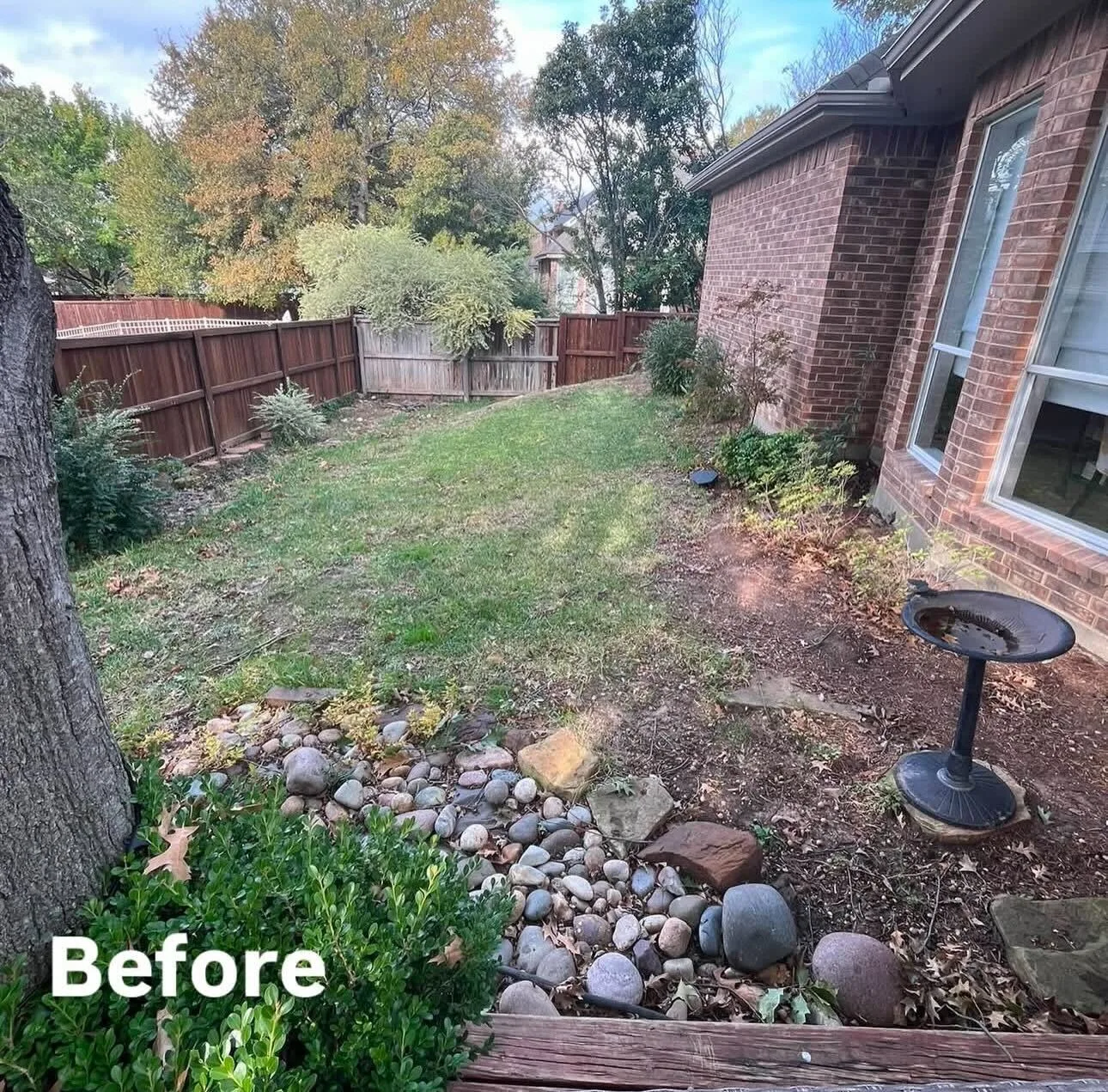Backyard Renovation before landscaping transformation by JP Landscapes in Dallas-Fort Worth