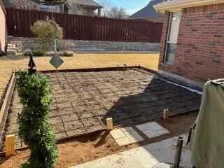Outdoor Living Space before landscaping transformation by JP Landscapes in Dallas-Fort Worth