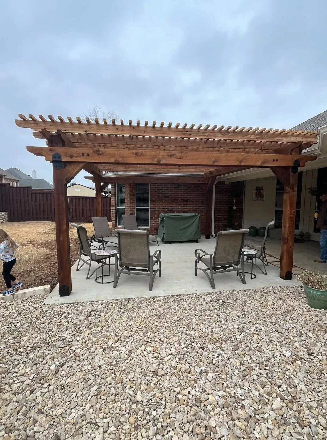 Outdoor Living Space after landscaping transformation by JP Landscapes in Dallas-Fort Worth