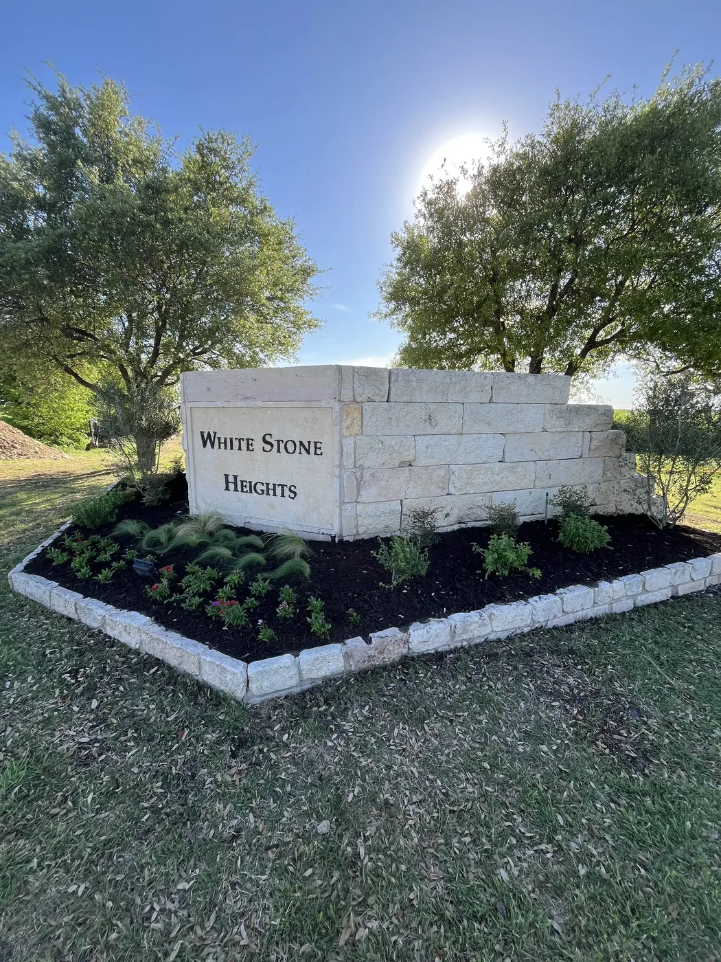 Entrance Sign after landscape renovation in Dallas-Fort Worth